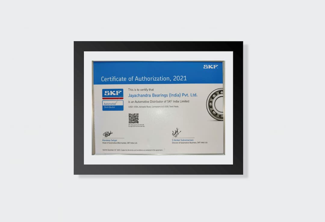 Jayachandra Bearings Certificate 1