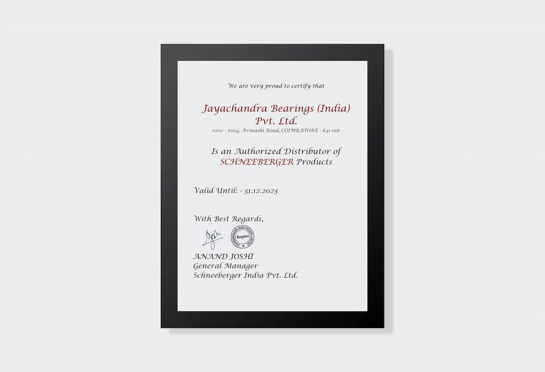 Jayachandra Bearings Certificate 12