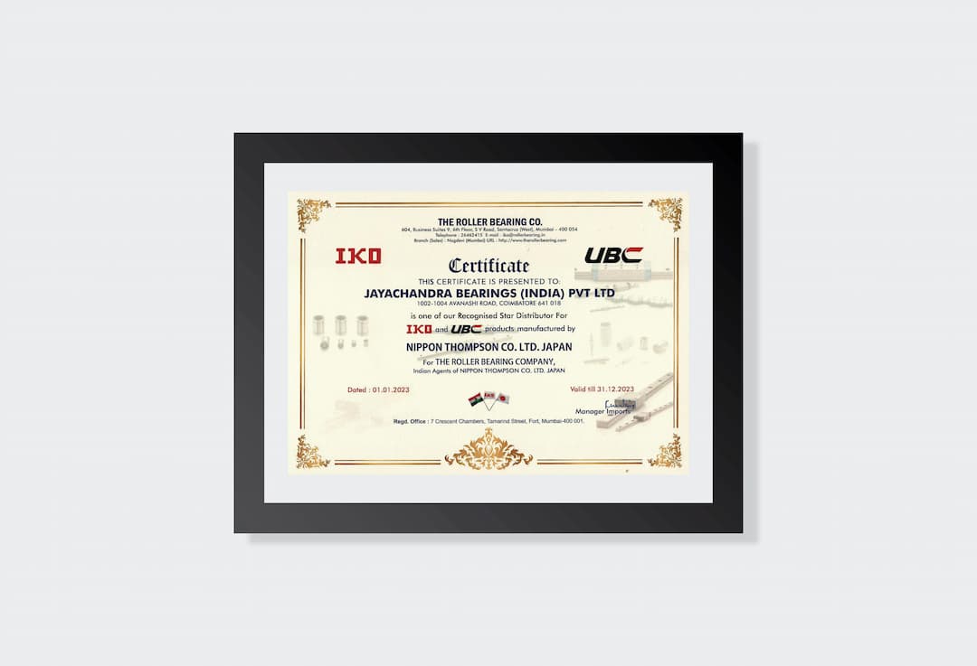 Jayachandra Bearings Certificate 5