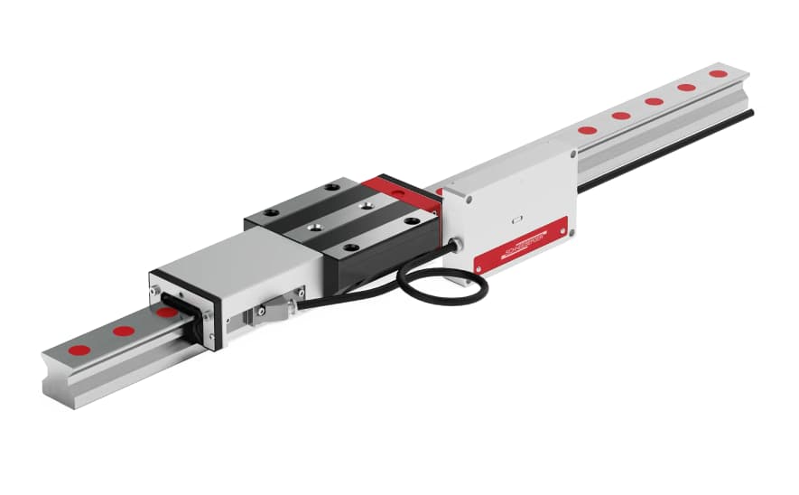 A high-precision linear bearing guide rail.